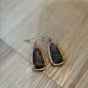 Kendra Scott Gold and Dark Stone Earrings